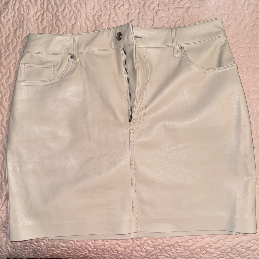 Off white faux leather skirt size 12
